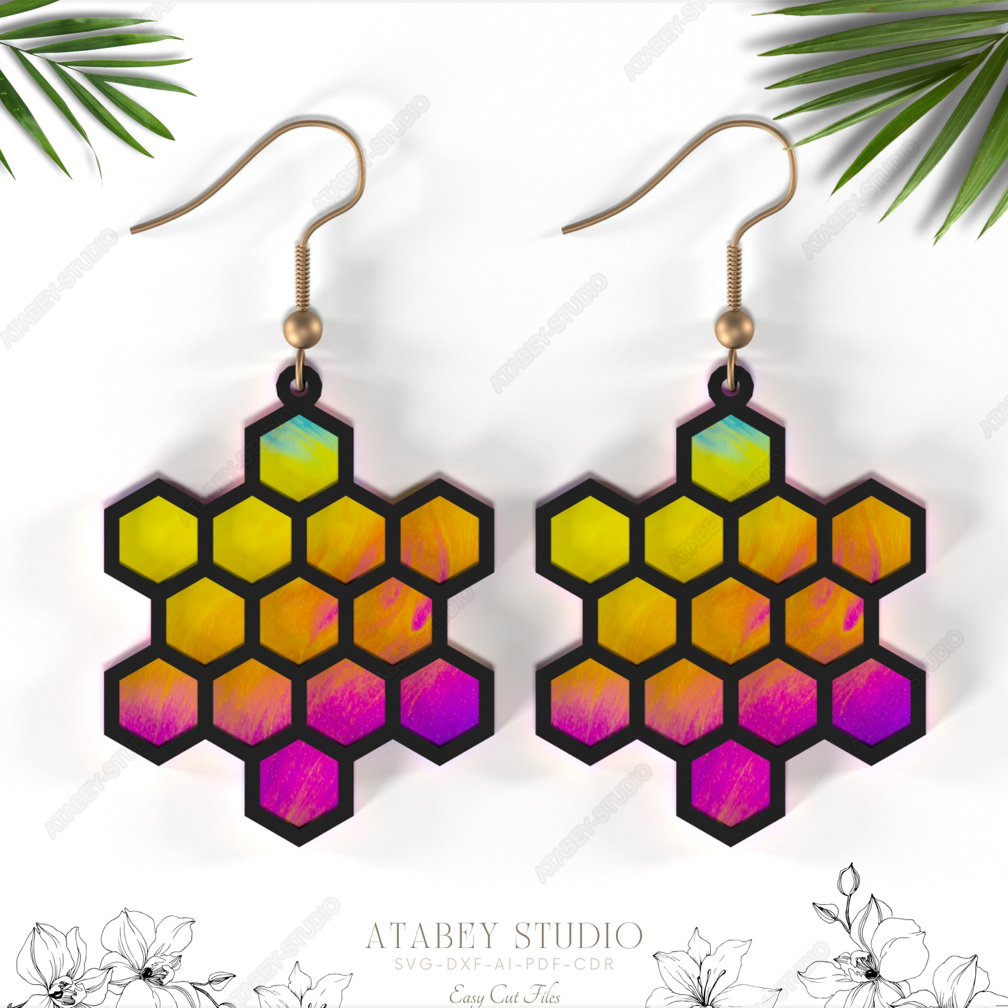 Honeycomb & Bee Earrings - Bee Inspired Earring Collection - Unique Honeycomb, Hive, Bee Designs - Unique Nature Jewelry 863