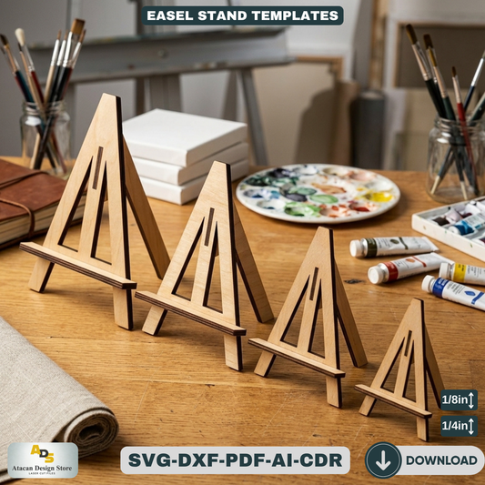 Easel Stands for Art Displays and Picture Frames - Multiple Sizes for Laser Cutting 487
