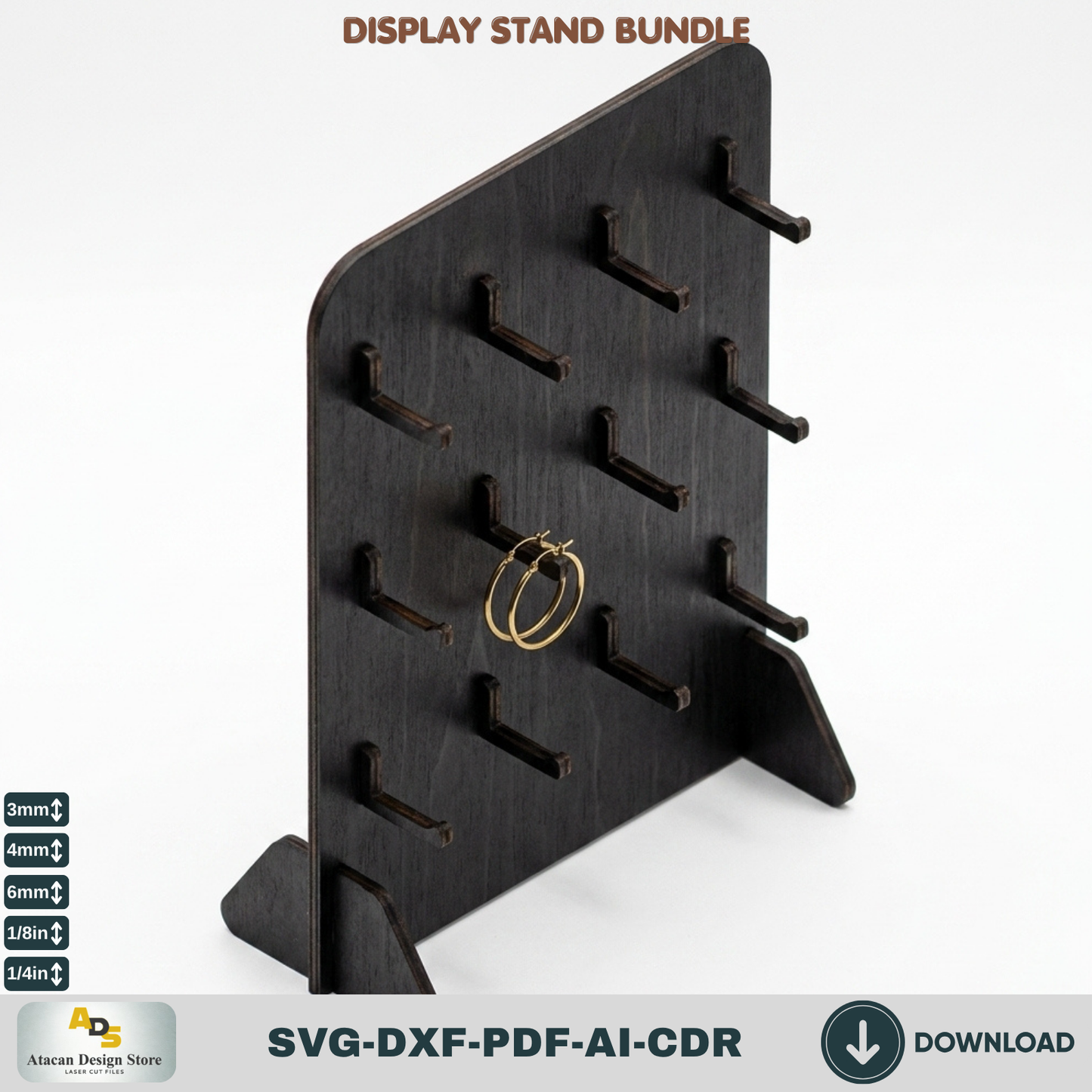 9 Display Stand Bundle Laser Cut SVG Wood Shelf Market Booth Template