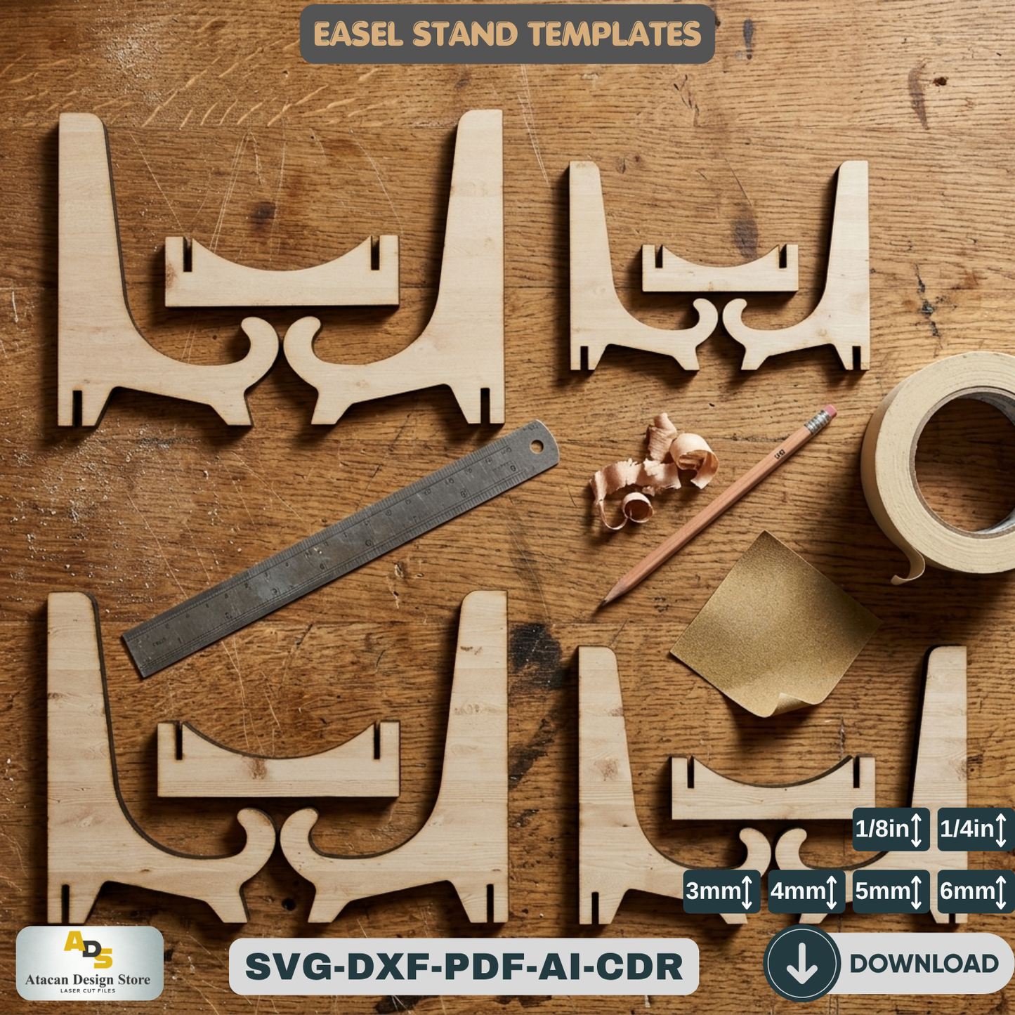 Versatile Easel Display Stand Bundle - DIY Frame Holder - Art Show Display, Gallery Exhibition Stands 405
