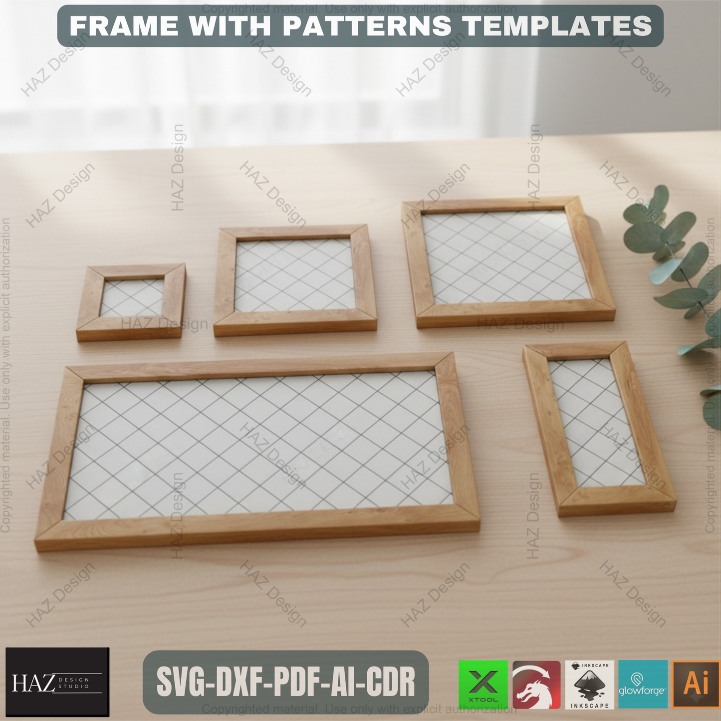Frames Bundle / Herringbone, Honeycomb, Subway Tile, Diamond pattern / Circle / Rectangle / Square / Shiplap cut files 417