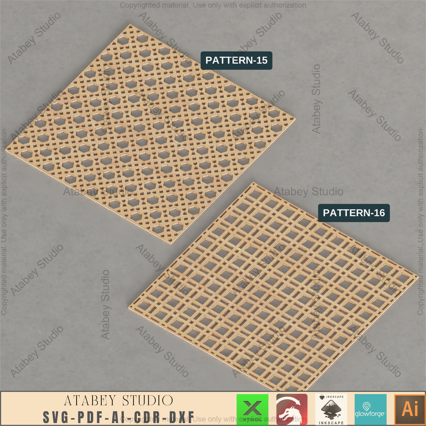 Boho Rattan Weaving Patterns Bundle • 18 Laser Cut Cane Designs for Furniture Upcycle • Glowforge Xtool Decor Files 615