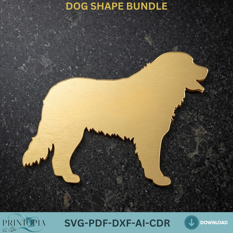 Dog Shape Silhouette Bundle Assorted Pet Breeds Outlines Laser Cutting Templates 330