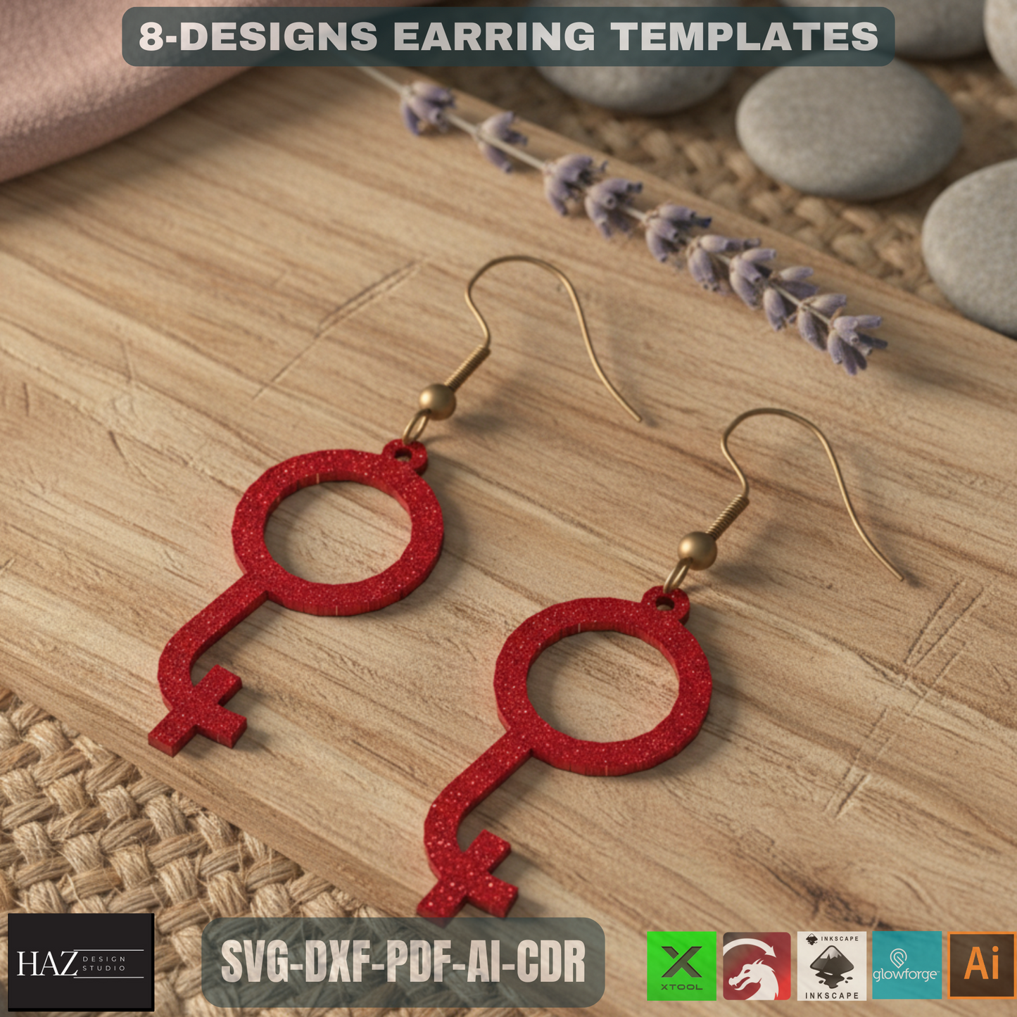 Unique Laser Cut Earring SVG Bundle - Modern Wooden Jewelry Designs - Craft Files for XTool 479