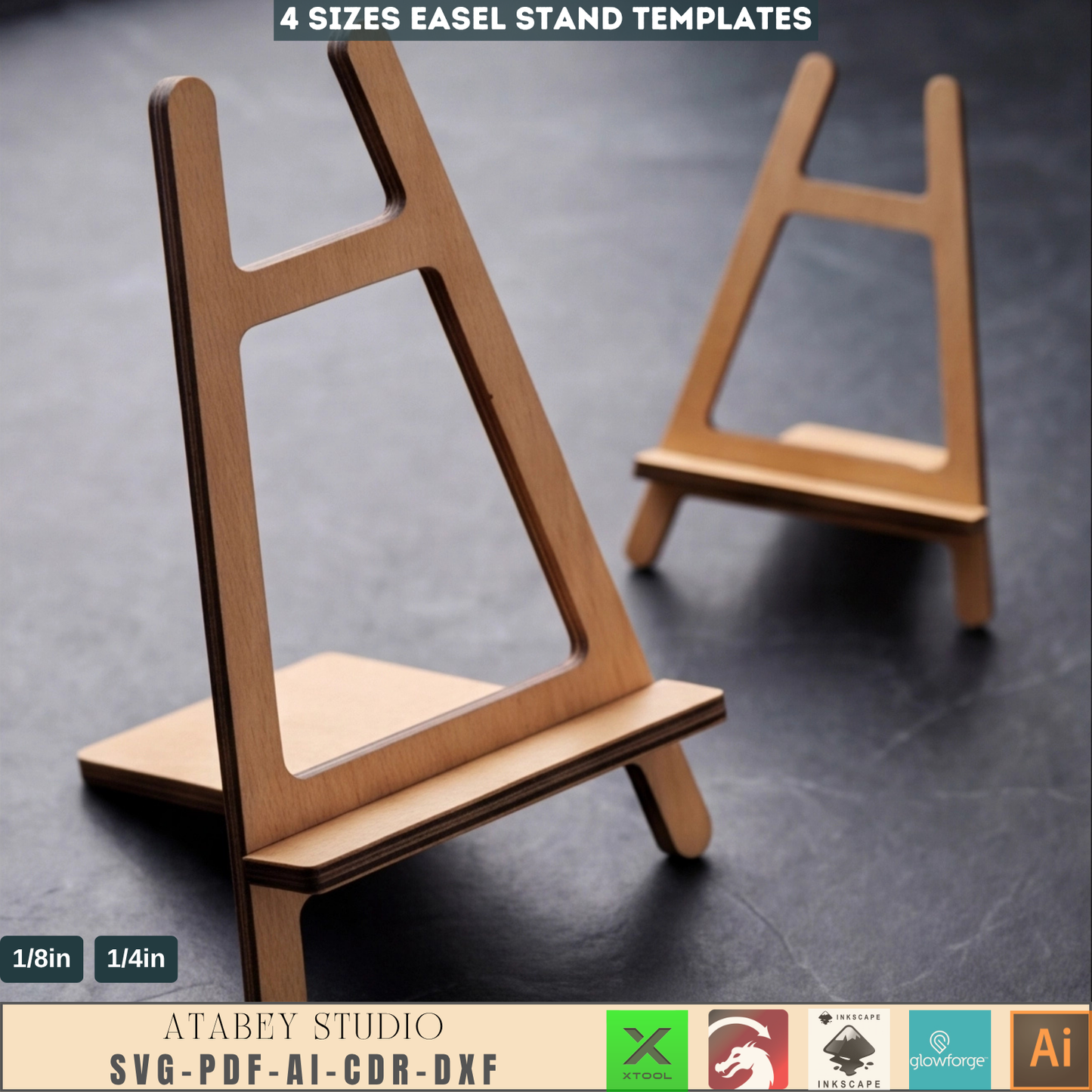 Easel Stands Template Tabletop Menu Holder Wood Display Stand 4 Sizes Wood Sign Holders