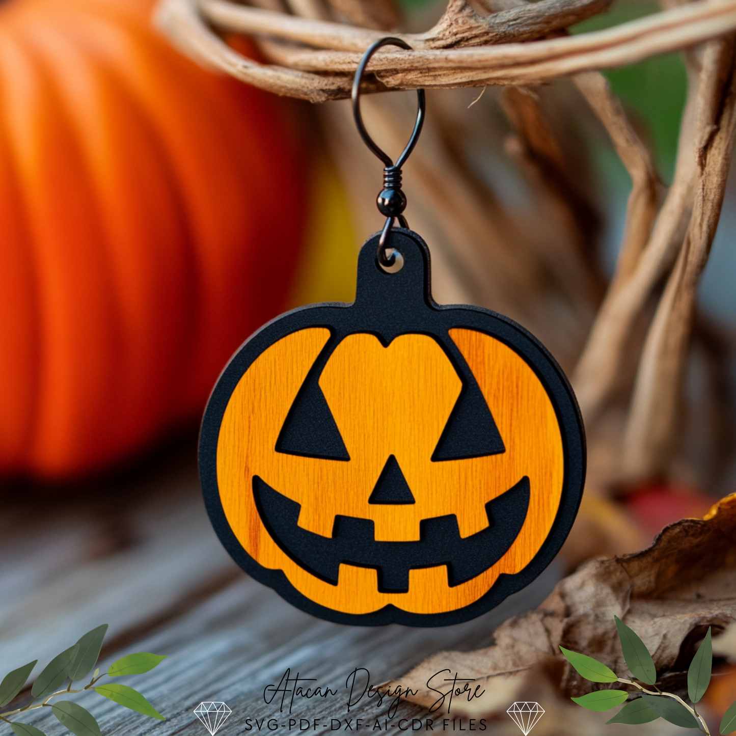 Halloween Earring  Template Bundle - Ghosts, Pumpkins, Witch Hat Designs for Laser Cutting 707