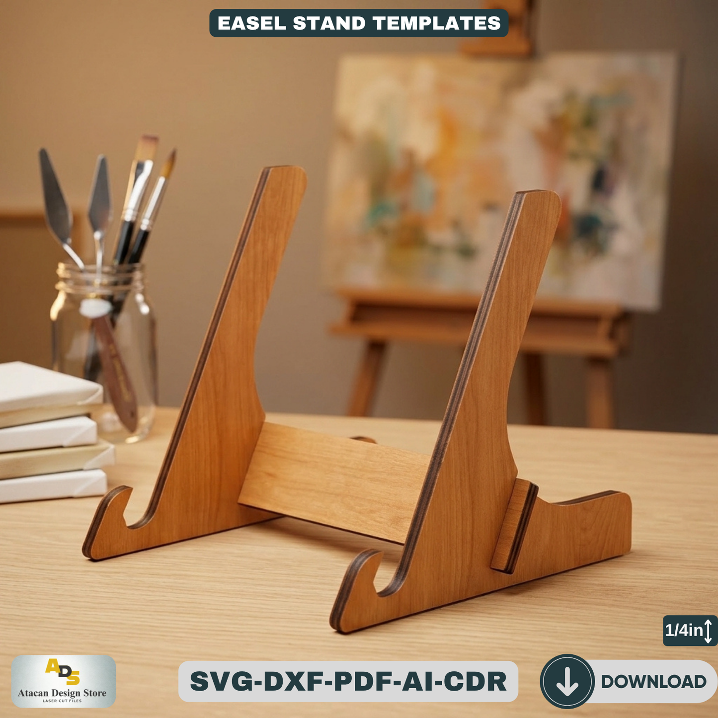 Art Display Easel Stand - Wood Picture Frame Holder 078