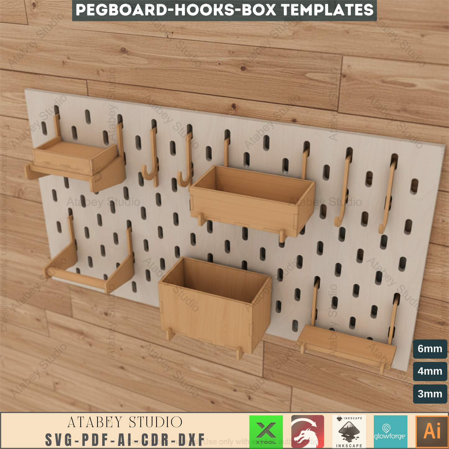 DIY Pegboard and Accessories Kit: Hooks and Shelves for Custom Organization 636