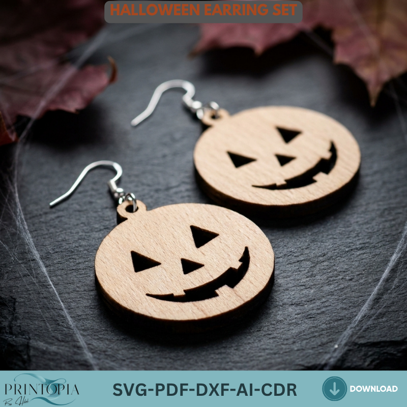 34 Halloween Earring Laser Cut Templates Wood Jewelry Bundle Halloween Earrings Making