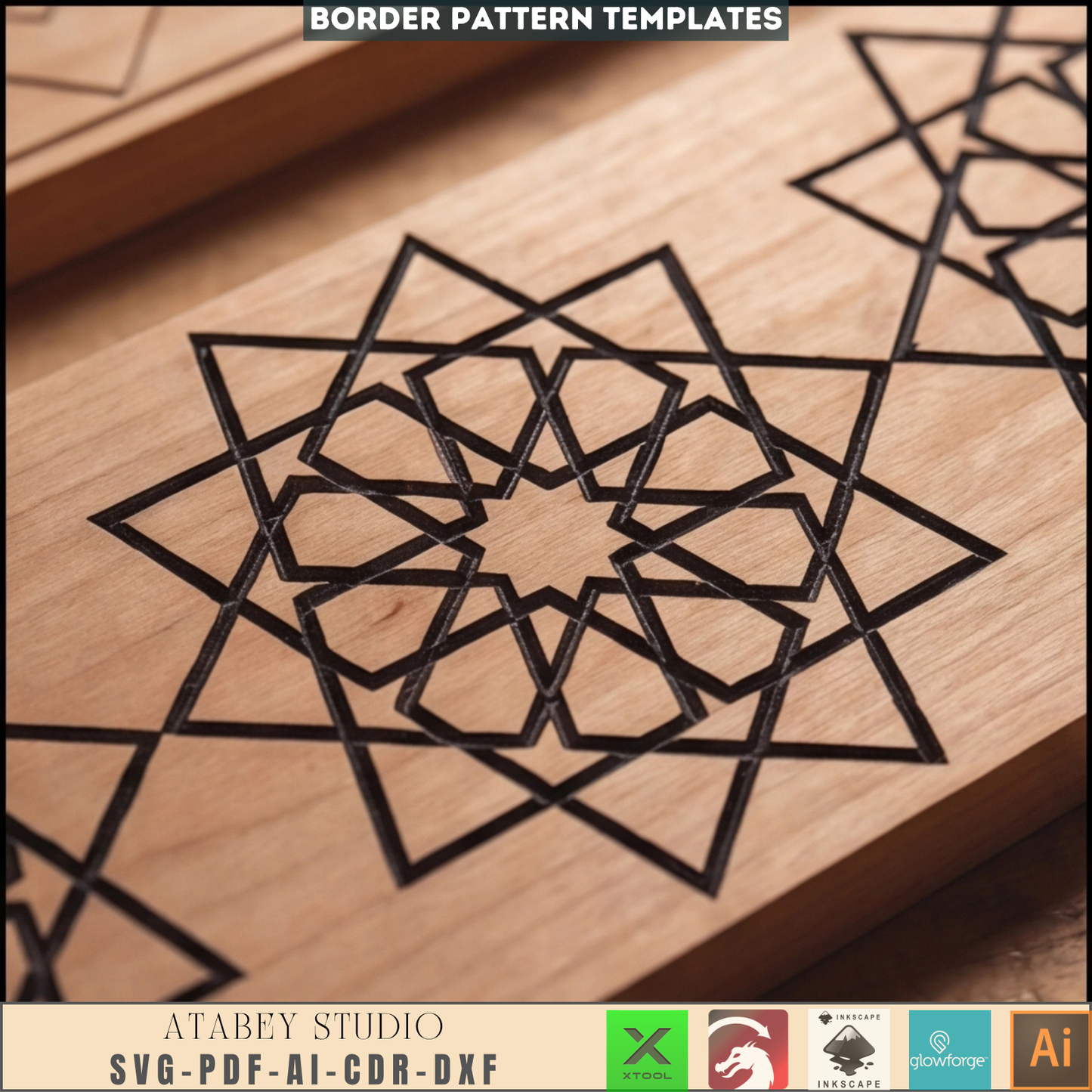 Ornamental Border Laser Cut Files - Intricate Wooden Border Engraving Designs