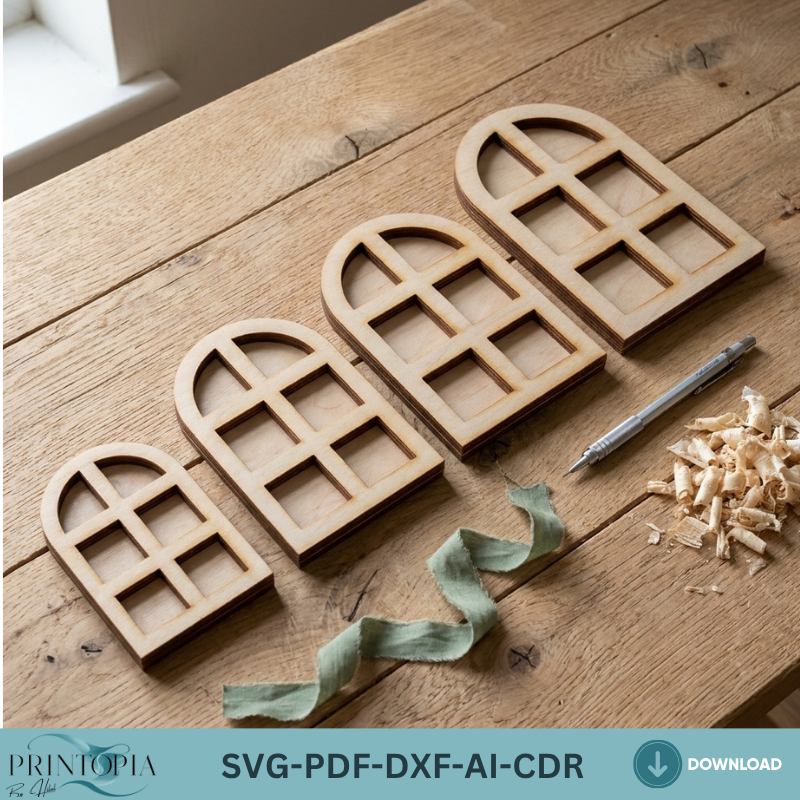 Window Frame Cutting Template Bundle – Perfect for Laser Cutting DIY Home Decor Projects 133