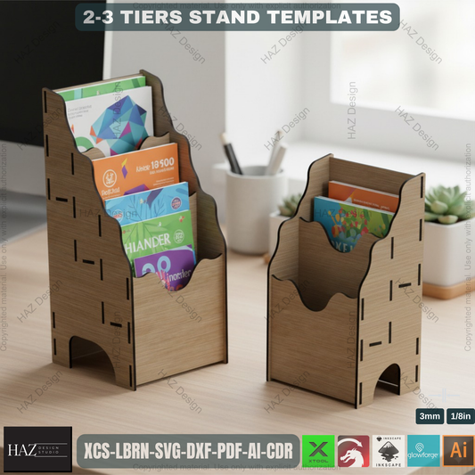 Laser Cut Tiered Display - 2 Sizes - Retail Stand SVG,Laser Cut Counter Stand - Retail Display - SVG Template 420
