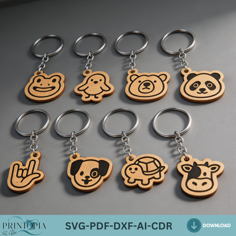 Animal Keychains Bundle - Cute Animal Characters - Perfect for Anniversary