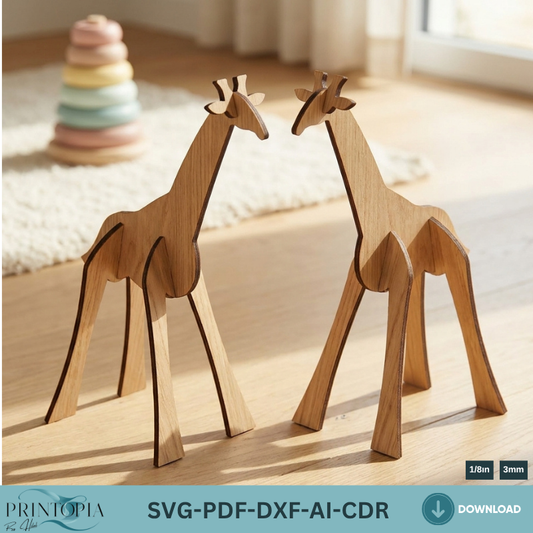 Giraffe Cutting Template - 3D Animal Decor for Laser Cutting Machines Create Stunning 3D Giraffe Decor with This Laser Cutting Template 136