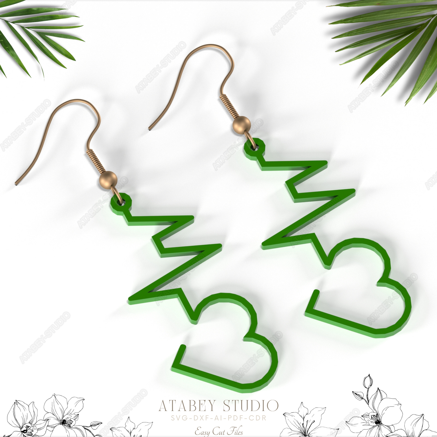 Vibrant Mushroom, Lip, Green Leaf, Cheers, Elegant Dancer, Elf Shoe, Heart, Tree Earring Bundle - Unique Jewelry Designs 866