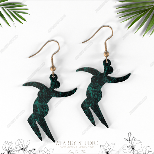 Stylish Dancer Women Silhouette Earrings for Custom Jewelry Making 834