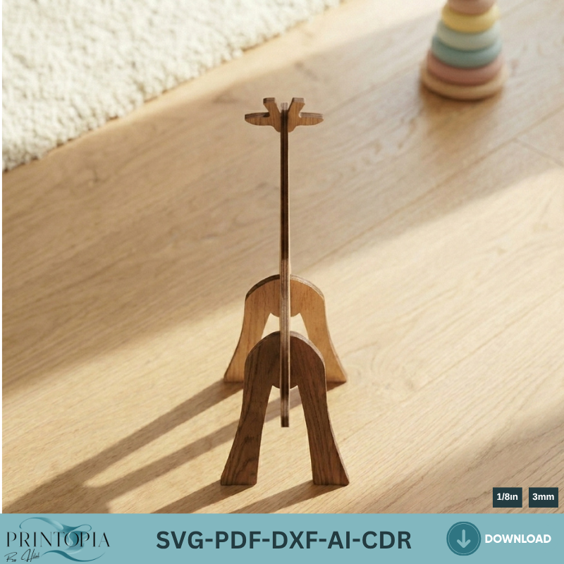 Giraffe Cutting Template - 3D Animal Decor for Laser Cutting Machines Create Stunning 3D Giraffe Decor with This Laser Cutting Template 136