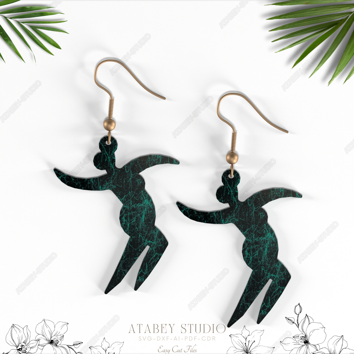 Stylish Dancer Women Silhouette Earrings for Custom Jewelry Making 834