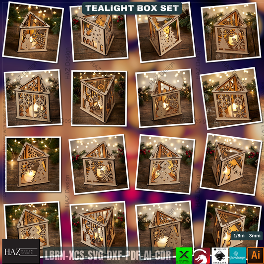Christmas Lantern Laser Cut Files, Triangle Tealight Holder, Wooden Xmas Decor 509