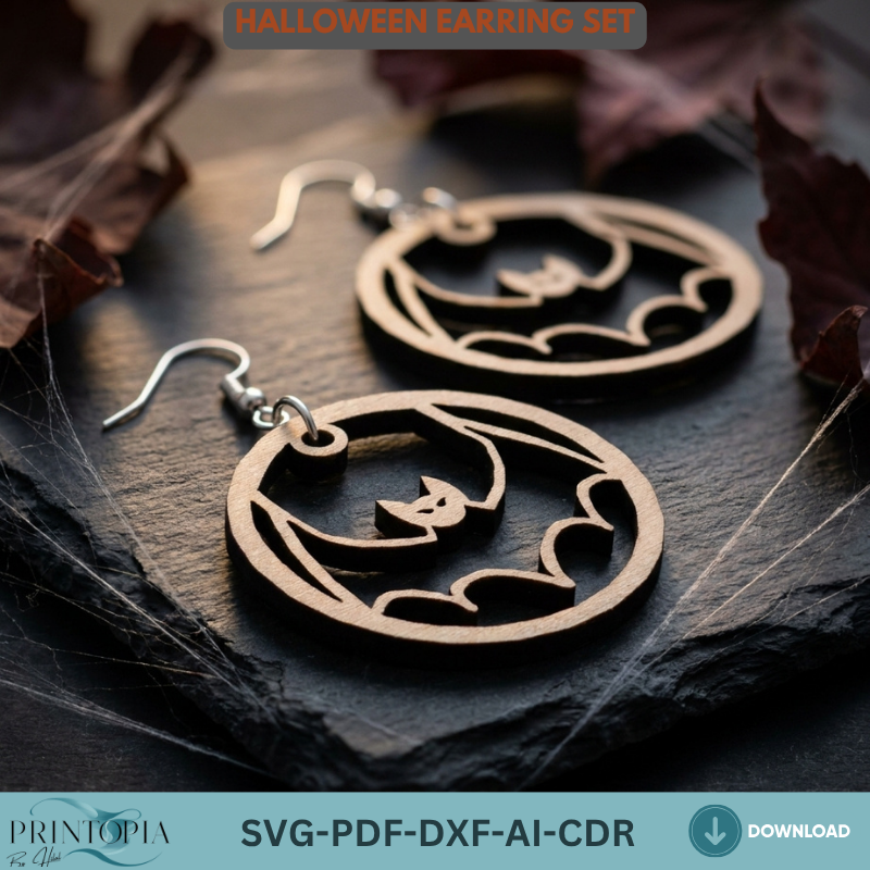 34 Halloween Earring Laser Cut Templates Wood Jewelry Bundle Halloween Earrings Making