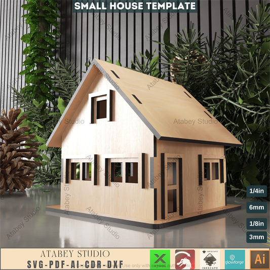 Build a Dollhouse Laser File, Wooden Miniature Project for Laser Cutters, DIY Model Home Plan