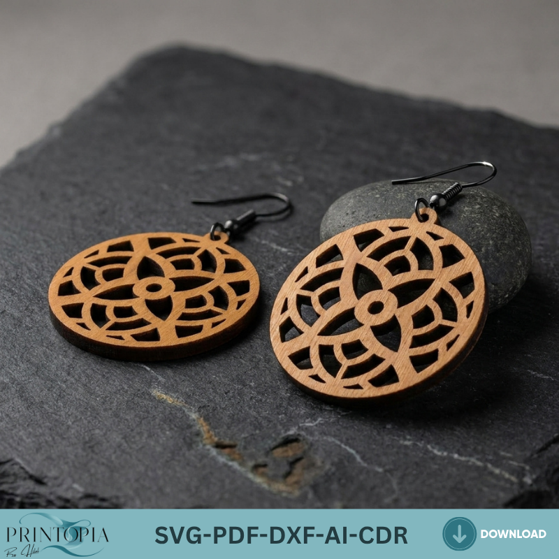 10 Wooden Earring Laser Cut Files SVG Bundle Geometric Jewelry Templates DIY Wood Earring