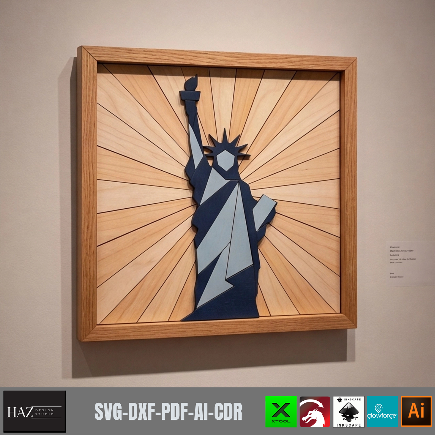 Patriotic American Pattern, Independence Day Decor, Uncle Sam Sign, Statue of Liberty, Eagle Design