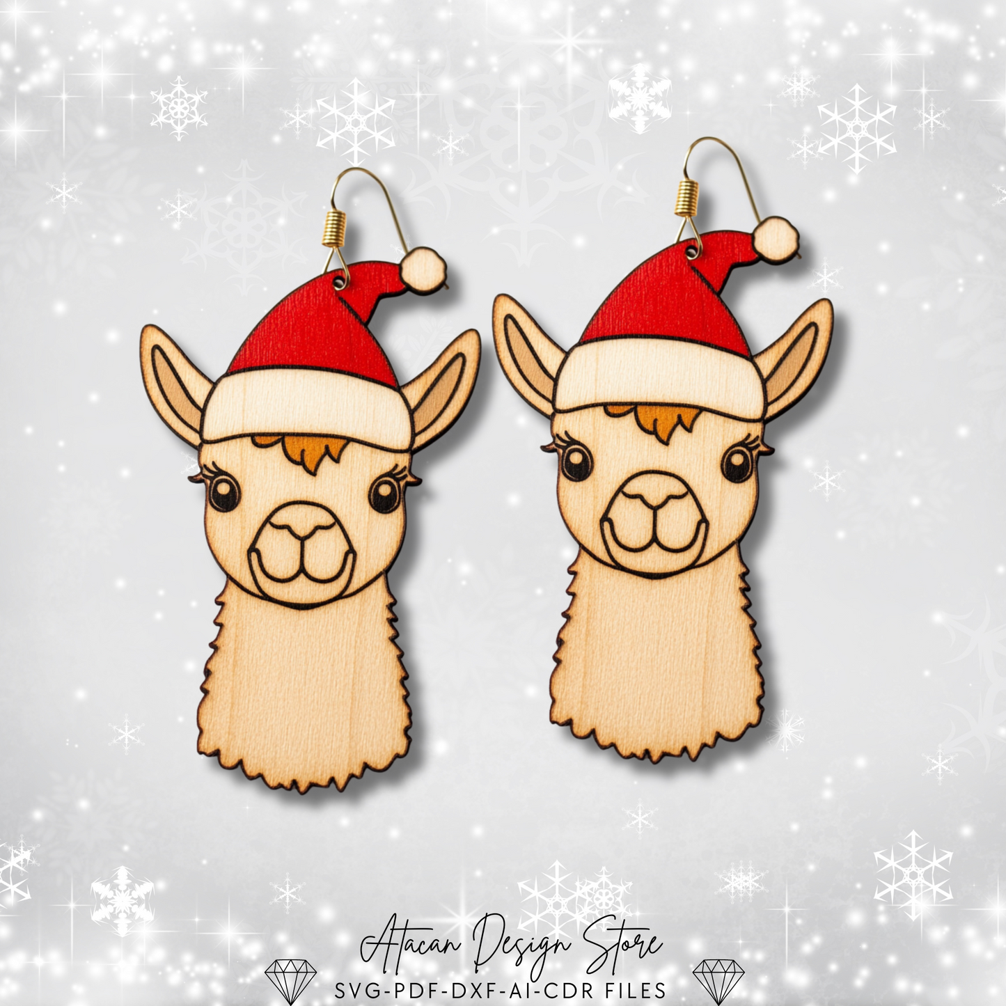 Festive Christmas Earring Templates | Perfect for Laser Cutting & DIY Holiday Jewelry 712