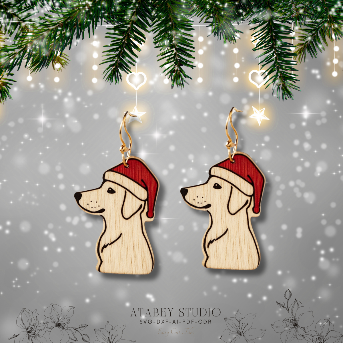 Festive Christmas Earring Bundle | Laser Cut Design for Christmas Tree, Reindeer, & Santa Earrings 876