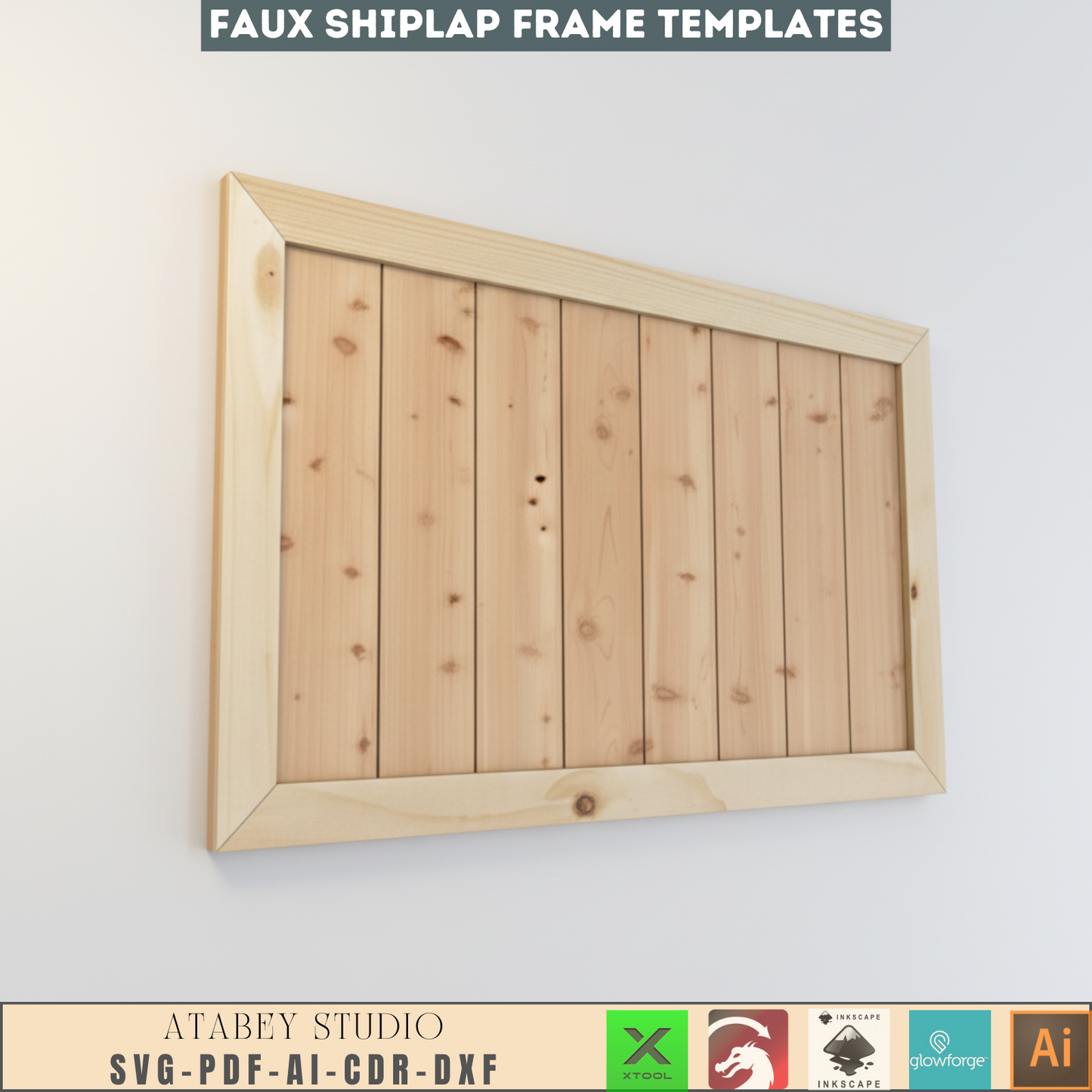 Faux Shiplap Sign Backers, Laser cut files SVG DXF vector plans, glowforge file svg, laser cut template, laser svg, laser cutting files 132