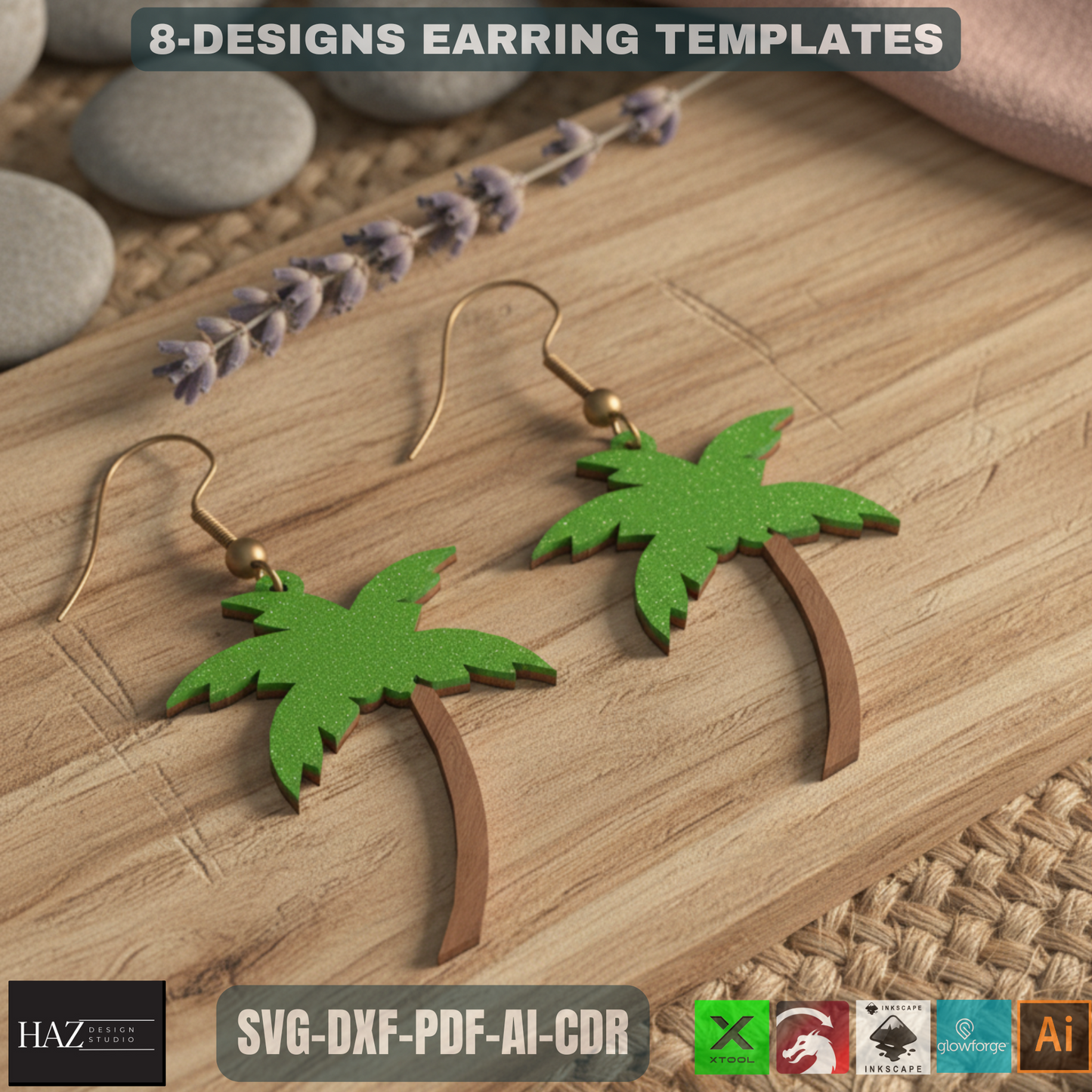 Unique Laser Cut Earring SVG Bundle - Modern Wooden Jewelry Designs - Craft Files for XTool 479