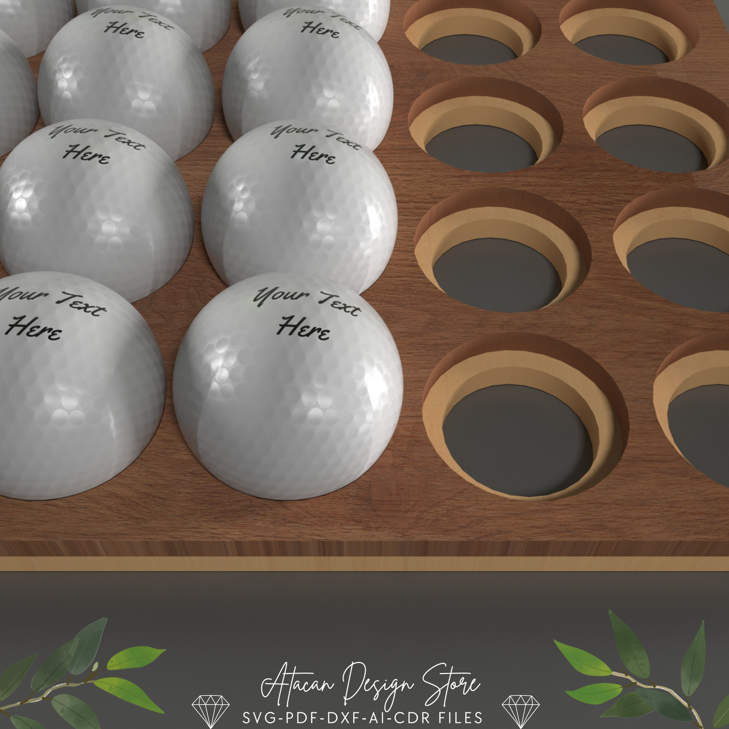 Golf Ball Jig Design for Laser Engraving - Perfect for UV Painting and Customization 692