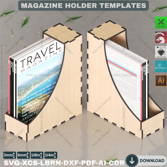 Laser Cut Storage Organizer / Magazine Desk Storage / Desk File Organizer for Laser Cutting Wood Box ADS168