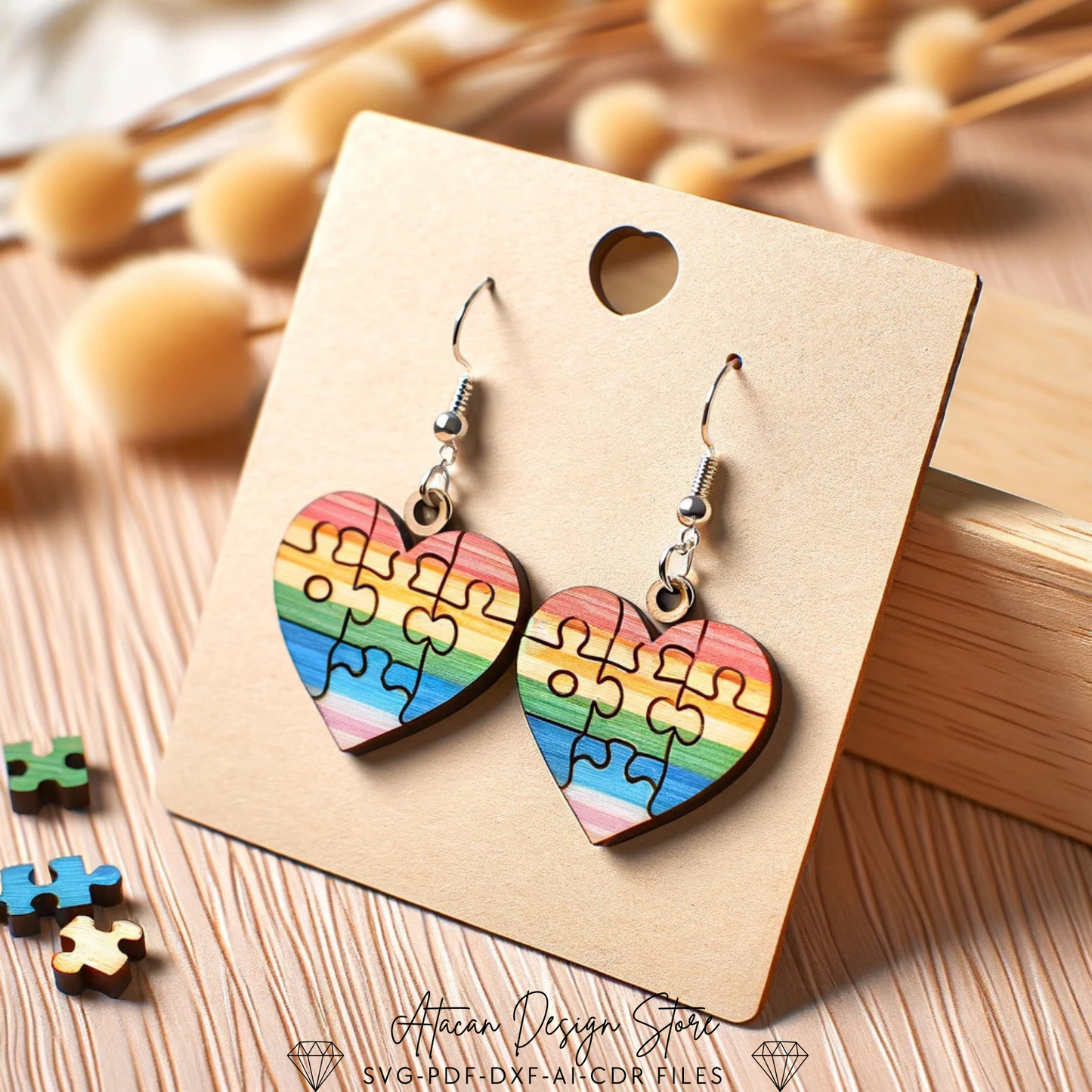 Colorful Rainbow Earrings Design Bundle | DIY Laser Cut Jewelry Patterns for Unique Crafting 682