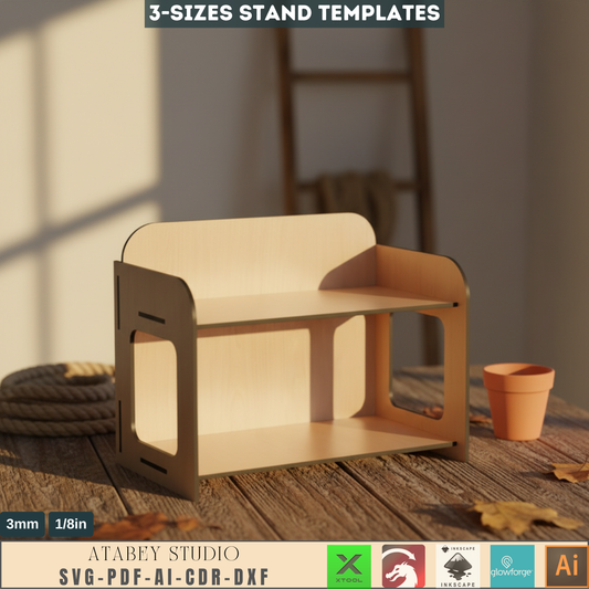 3 Size Wooden Stands - Craft fair display - Wood Retail Stand - Laser Vector Cut Files 576