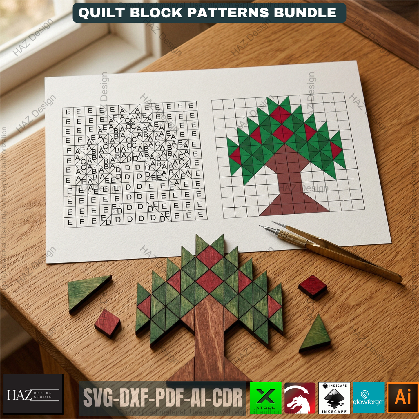 Cardinal, wreath, pumpkin, tree, flower, barn quilts patterns pdf / Svg vector 527