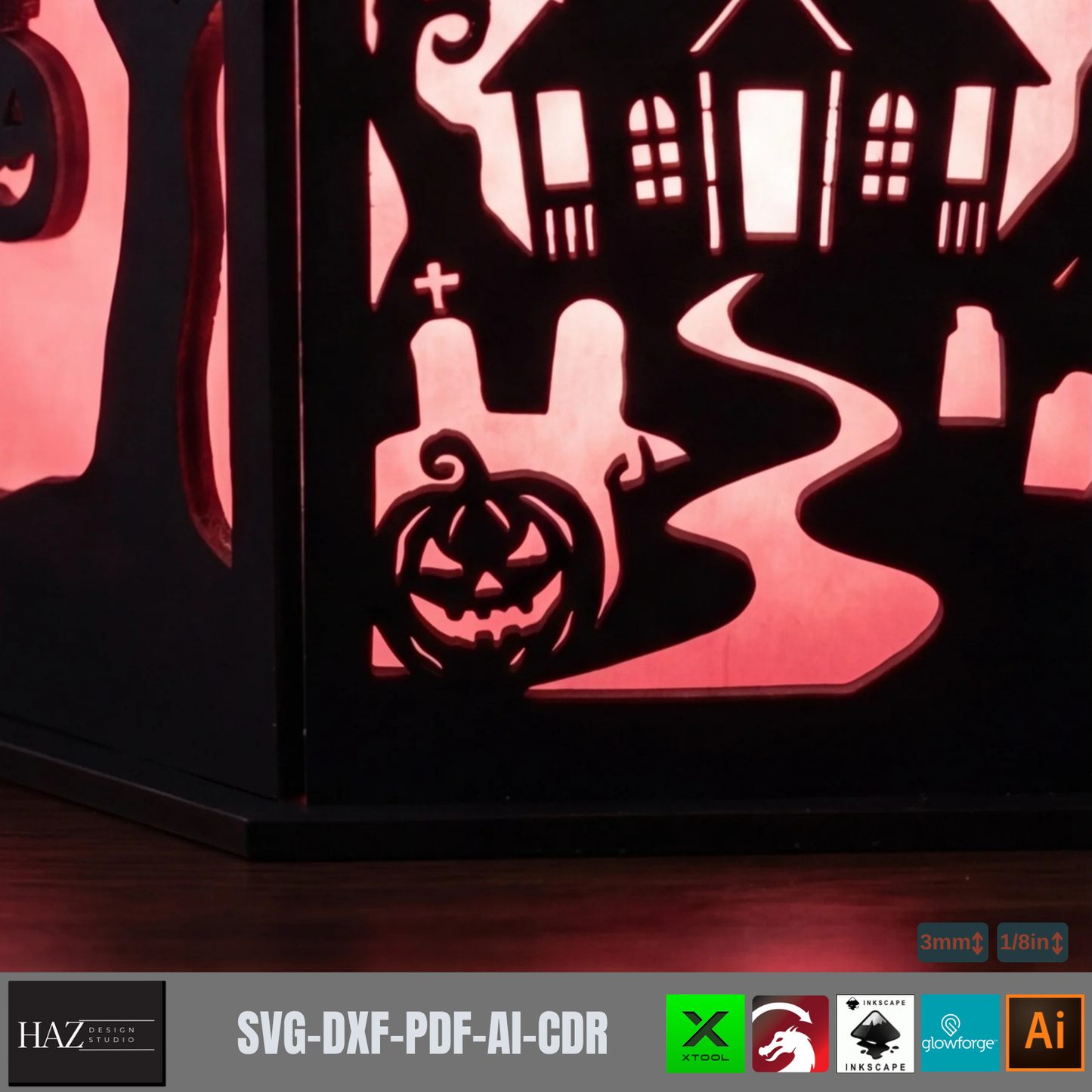 Halloween Haunted House Lantern Spooky Witch Candle Holder Wooden Pumpkin Centerpiece Table Decor