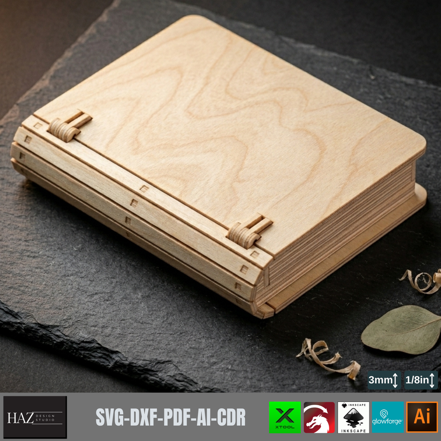 Book Box Template Bundle Book Shaped Gift Box Pattern Keepsake Storage Jewelry Stash Box Plan