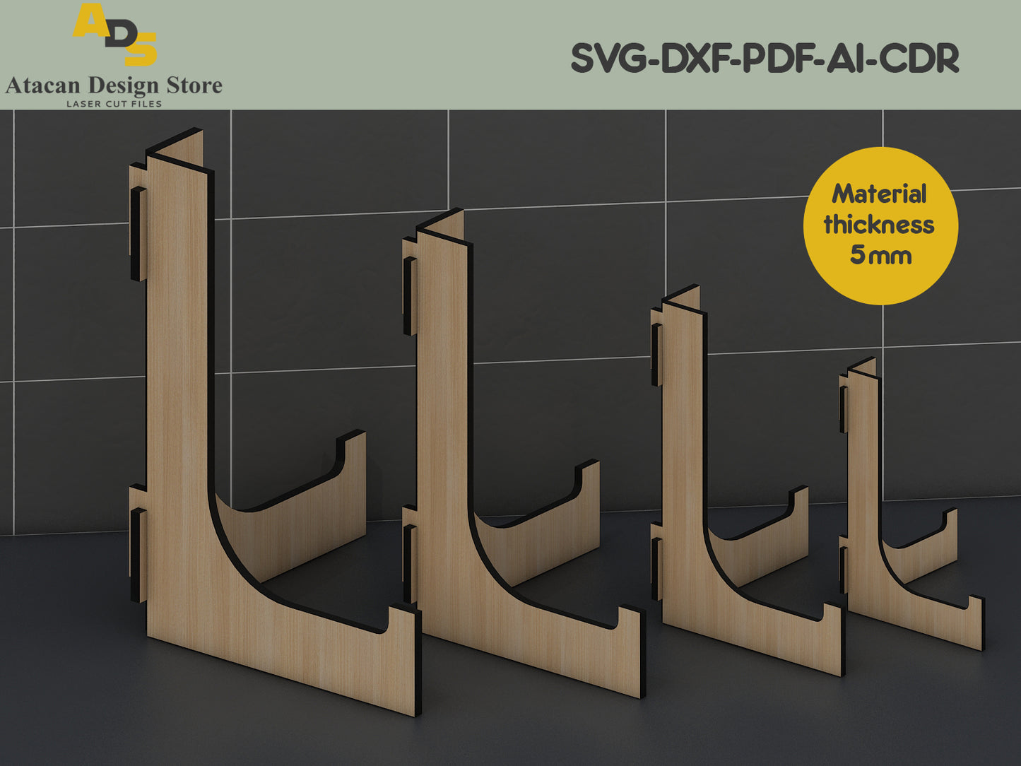 Sophisticated Easel Stand Collection - Digital Laser Cut Files for Multi-Size Displays 413