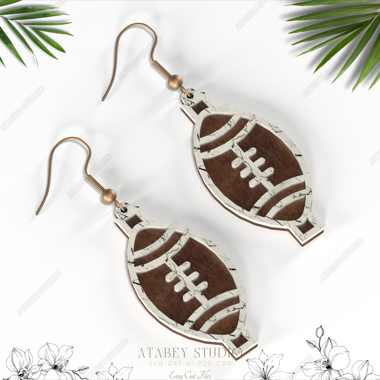 Summer Flip Flop,Football,Funky Mushroom,Tennis Racket, Heel, Clover Earrings - Creative Jewelry Designs - Perfect for Crafting 868