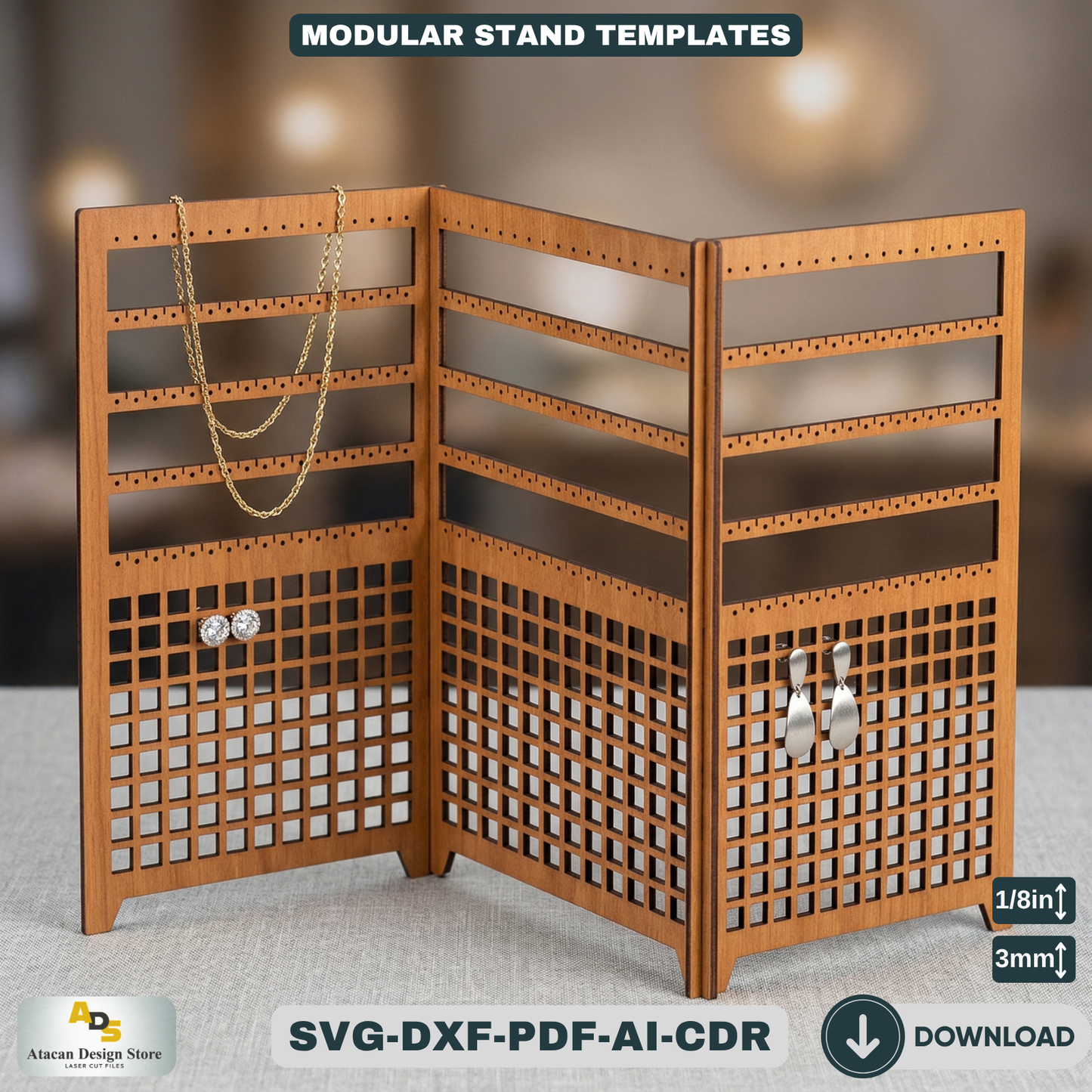 Earrings Necklace Jewelry Extendable Display Stands / Keychains Ornament Holder Displays 560