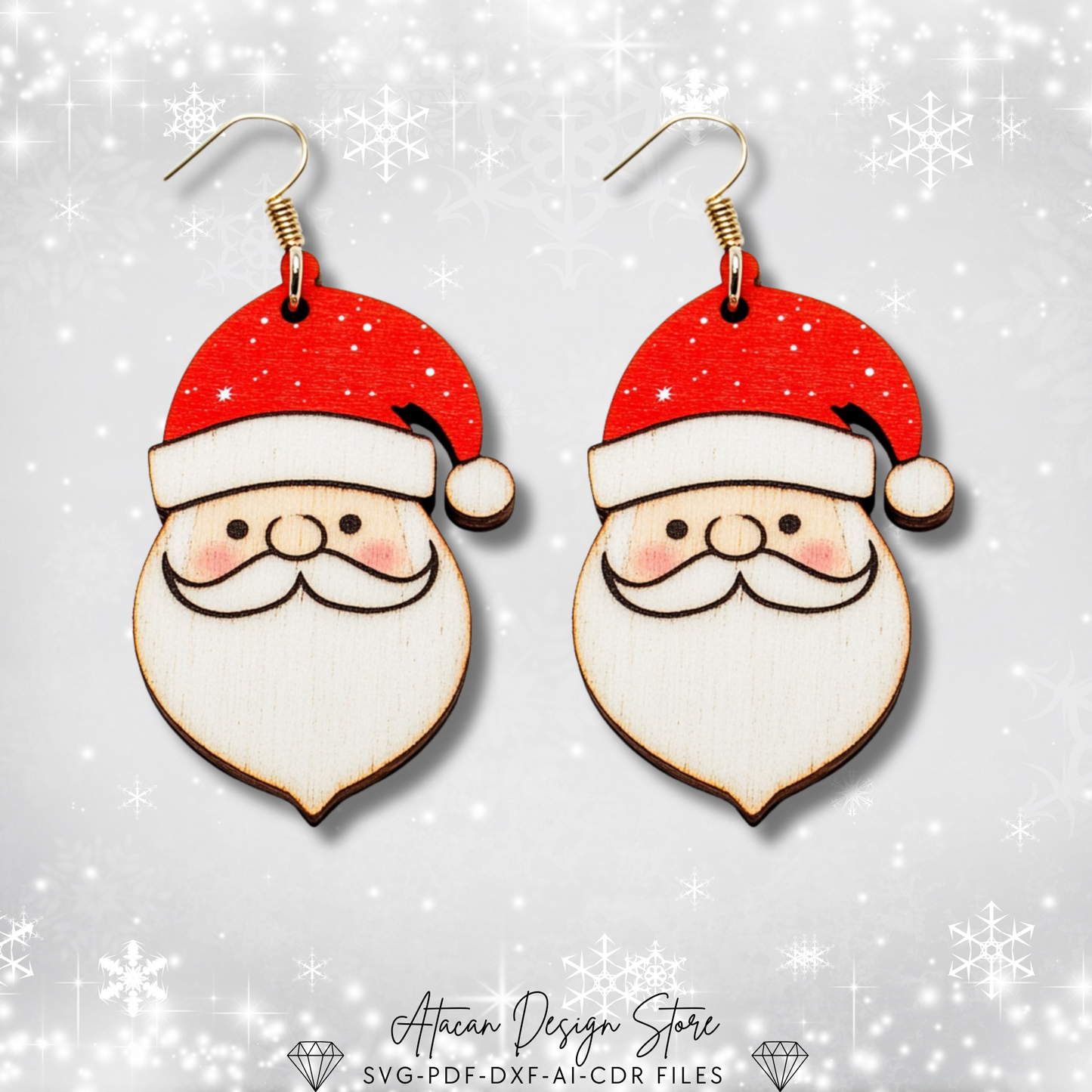 Festive Christmas Earring Templates | Perfect for Laser Cutting & DIY Holiday Jewelry 712