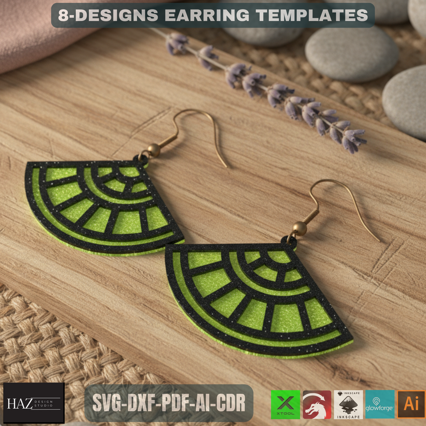 Unique Laser Cut Earring SVG Bundle - Modern Wooden Jewelry Designs - Craft Files for XTool 479