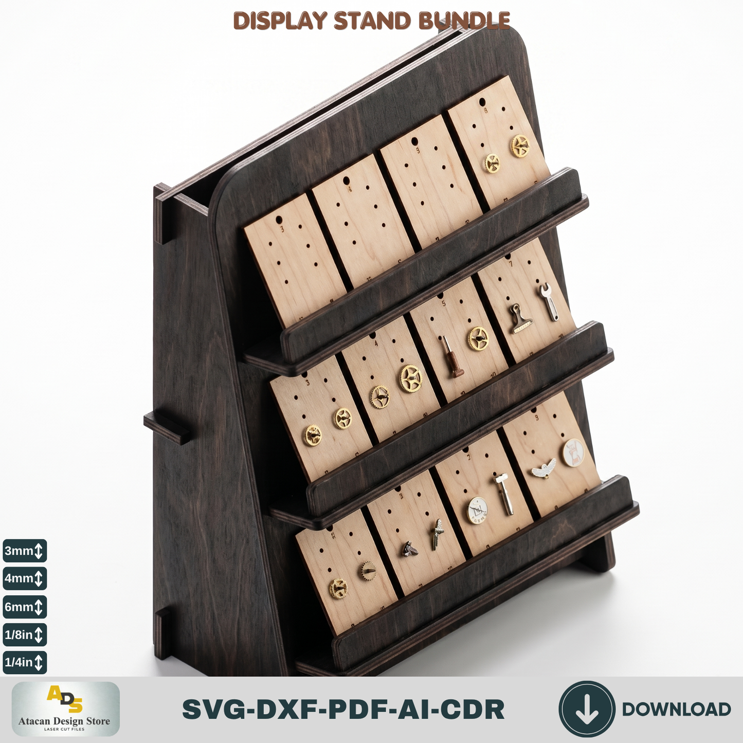 9 Display Stand Bundle Laser Cut SVG Wood Shelf Market Booth Template