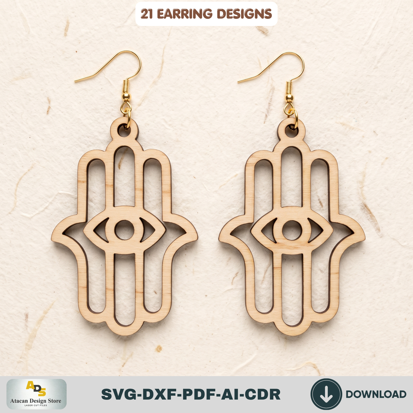 21 Wooden Earring SVG Bundle Laser Cut Jewelry Templates Glowforge DIY Wood Earrings Cutting Files