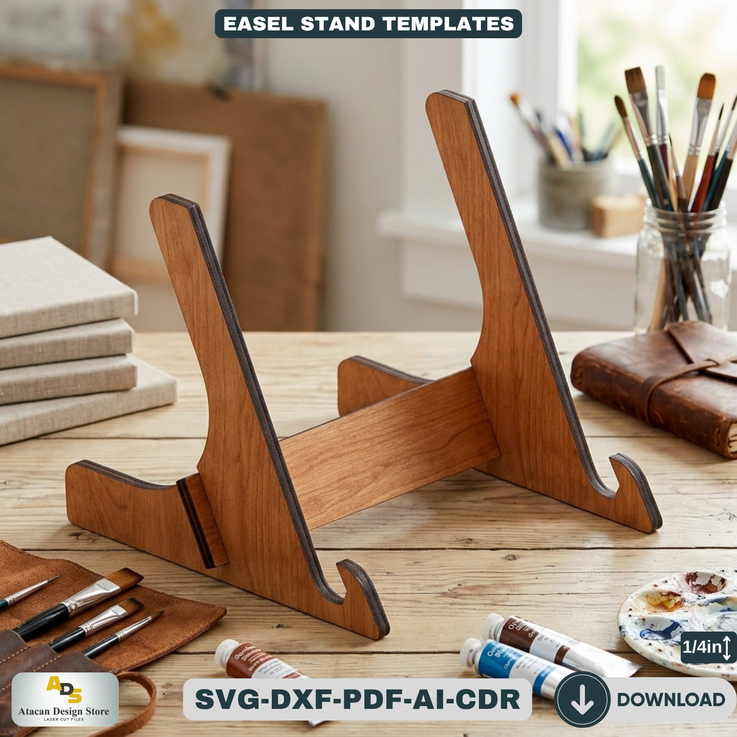 Art Display Easel Stand - Wood Picture Frame Holder 078