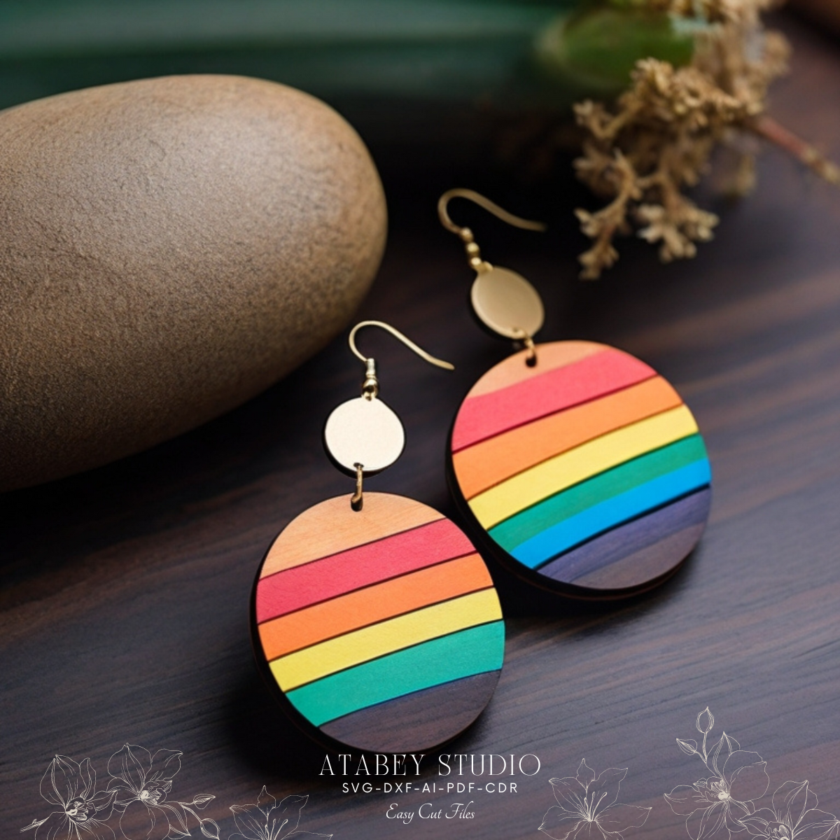 Vibrant Rainbow Earring Designs - Laser Cut Jewelry Files for DIY Projects 860