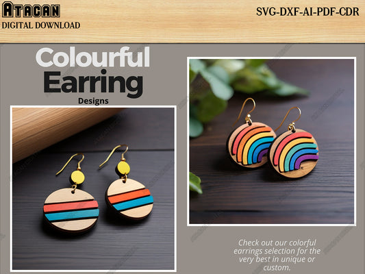 Colorful Geometric Earring Templates - Premium Vector Files for Laser Cutting Enthusiasts 538