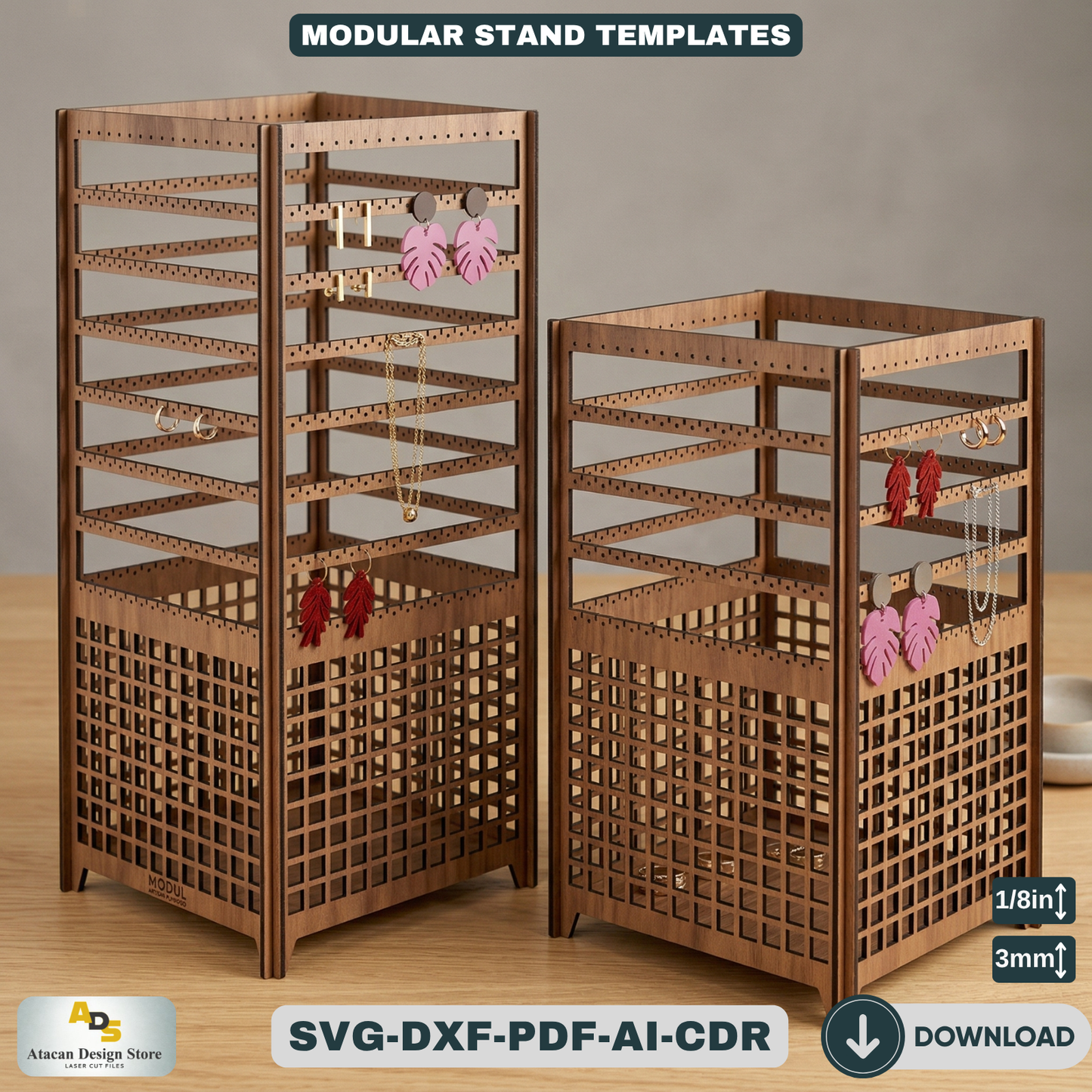 Earrings Necklace Jewelry Extendable Display Stands / Keychains Ornament Holder Displays 560