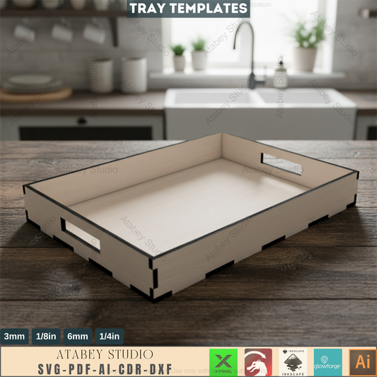 Tray Laser Cutting Plans / Wood Cut Templates / Trays Design 410